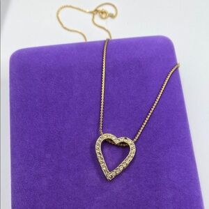 💛 Gold Plated Crystal Heart Pendant Necklace